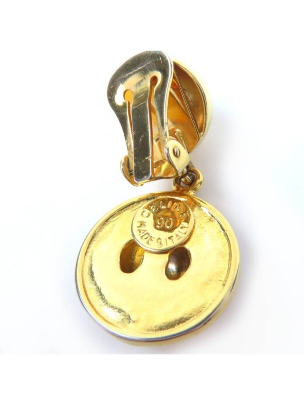 Celine Vintage Star Ball Multicolor Stone Swing Earrings Gold - Picture 7 of 7